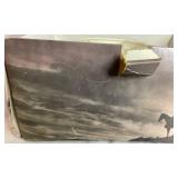 Brown Stetson 5X Beaver Felt Fur Cowboy Hat Size 7 3/8 with Feather Hat Band (Comes with Original Box) - small holes/imperfections on one side from pins placed on hat