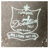 3 Studded Bollman Hat Co. 100% Wool Doeskin Felt Western Style Bundle (No Size Marked)