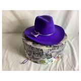Purple Pleasant Hills Genuine 5X Beaver Fur Felt Cowboy Hat Size 6 3/4 - 54 - Style 5586X