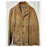 Western Style Suede Fringe Vintage Jacket - 46 chest, 24 length