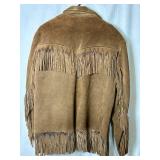 Western Style Suede Fringe Vintage Jacket - 46 chest, 24 length