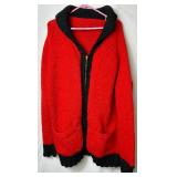 (2) Vintage Cowichan German Shepherd Hand Knit 100% Wool Zip Up Sweaters 