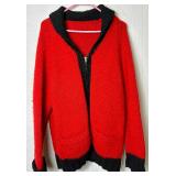 (2) Vintage Cowichan German Shepherd Hand Knit 100% Wool Zip Up Sweaters 