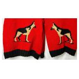 (2) Vintage Cowichan German Shepherd Hand Knit 100% Wool Zip Up Sweaters 