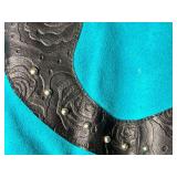 Miller Outwear Vintage Western Style Cow Suede Fringe and Feather Accented Sweater Size XL