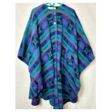 Cosecha Designs Wool Blanket Poncho Style Coat - One Size Fits Most, 40 Length 