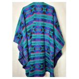 Cosecha Designs Wool Blanket Poncho Style Coat - One Size Fits Most, 40 Length 