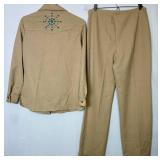 Set of 3 Womens 70s Embroidered/Embellished Polyester Pantsuits 