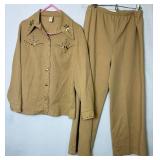 Set of 3 Womens 70s Embroidered/Embellished Polyester Pantsuits 