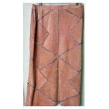 Pink 2Pc CBO New York Leather Suede Patchwork Set, Long-sleeve Button Up Top - Size 2X, and Skirt - Size 1X 