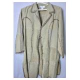 Tan 3Pc CBO New York Leather Suede Patchwork Pantsuit Set - Size 1X