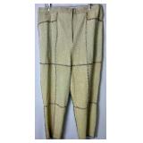Tan 3Pc CBO New York Leather Suede Patchwork Pantsuit Set - Size 1X