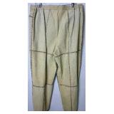 Tan 3Pc CBO New York Leather Suede Patchwork Pantsuit Set - Size 1X