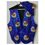 Vintage Scala Poinsettia Vest - Size 1X, (3) JC Sequined Vests - Sizes XL and XXL with Matching Hats and animal Animal Print Fanny Pack