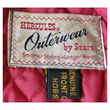 Hercules Outerwear by Sears Vintage Genuine Top Grain Front Quarter Horse Hide Leather Jacket with Belt