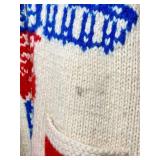 Mens Vintage Mary Maxim Wool Cowichan Totem Pole Full Zip Up Sweater