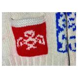Mens Vintage Mary Maxim Wool Cowichan Totem Pole Full Zip Up Sweater