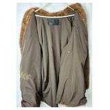 Marshall Fields Natural Female Demi Buff Mink 3/4 Coat, Hooks and Eye Closures and Cuffed Sleeve Finish