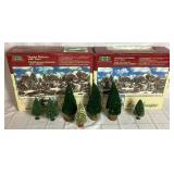 Large Bundle of Village Accessories - Includes: Lights Picket Fence, Lamp Posts, Trees, Snow, Two Landscape Pieces,  AC Power Adapters