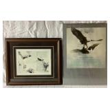 Mario Fernandez Bundle - Includes: 1983 Mario Fernandez Framed Sketches Behind "Courtship Flight" and Personally Dedicated and Framed "The Courtship Flight  Poster Print"