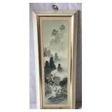 Vintage Set of 3 Framed East Asian Landscape Paintings