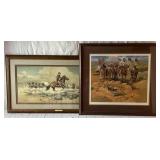 Western Art - "Under Attack by Frank C. McCarthy and "Fair Trade" by unknown