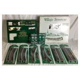 Dept 56 Village Accessories - Village Streetcar, Heritage Village Express Tain Set, Straight and Curved Track Sets, and 2 Railroad Crossings