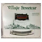 Dept 56 Village Accessories - Village Streetcar, Heritage Village Express Tain Set, Straight and Curved Track Sets, and 2 Railroad Crossings