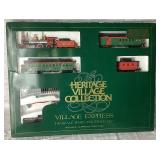 Dept 56 Village Accessories - Village Streetcar, Heritage Village Express Tain Set, Straight and Curved Track Sets, and 2 Railroad Crossings