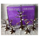 Department 56 Village Accessories - Variety of Trees, 5 Trees with Cardinals, 1 Flexible Sisal Hedge, Set of 4 Porcelain Snow Capped Trees, and Norway Scotch Flocked Pine Trees