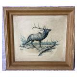 Set of 4 - Hunting Dogs, Elk and Whitetail Deer 3D Embossed Framed Prints