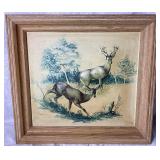 Set of 4 - Hunting Dogs, Elk and Whitetail Deer 3D Embossed Framed Prints