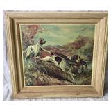 Set of 4 - Hunting Dogs, Elk and Whitetail Deer 3D Embossed Framed Prints