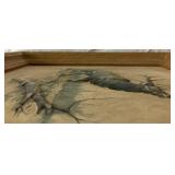 Set of 4 - Hunting Dogs, Elk and Whitetail Deer 3D Embossed Framed Prints