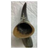 Set of Two Steer Horn Pipe Stand & Ashtray and Buffalo Horn