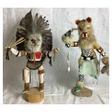 Two Kachina Dolls - Owl and Bear