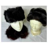 Erikson Fur Vintage Rabbit Fur Handwarmer Shrug, one size fits most and 2 Vintage Faux Fur hats and collar