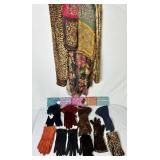 Assortment of Scarves, Gloves, and Indeed Beaded Purses