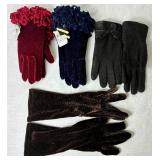 Assortment of Scarves, Gloves, and Indeed Beaded Purses