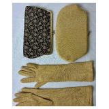 Collection of Vintage Black and Gold-Toned Purses