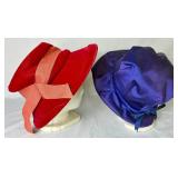 2 Vintage Womens Bonnet Style Hats (no size)