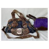 Guess Denim Crossbody/Handbag and Purple Suede Empress Crossbody Purse