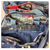 (3) Patriotic Print Denim Bags made from Vintage Jeans (Jean pockets are functional)
