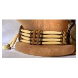 Native American Feathered and Beaded Headdress plus Vintage Native American Beaded Choker Necklace