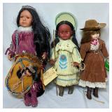 Native American Dolls and Cowgirl Jan Jesse Doll