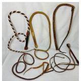 Collection of Braided Leather Bullwhips