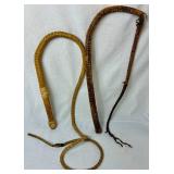 Collection of Braided Leather Bullwhips