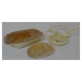 Collection of Handmade Birch Bark Items - Baskets, Canoe, Teepee and Trays