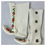 Beaded Leather Adult Moccasins and Boots