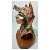 "Leads the Wolf" Statue Ltd. Edition by Neil J Rose 1013/3500 and Sandicast Black Wolf Statue